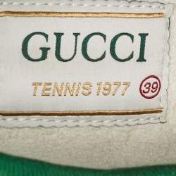 Gucci Blue/White Denim Tennis 1977 Lace Up Sneakers Size 39