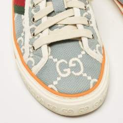 Gucci Blue/White Denim Tennis 1977 Lace Up Sneakers Size 39