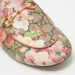 Gucci Multicolor Canvas Princetown Mules Size 38.5