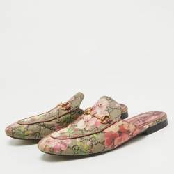 Gucci Multicolor Canvas Princetown Mules Size 38.5