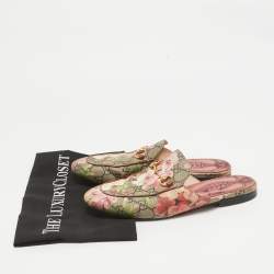 Gucci Multicolor Canvas Princetown Mules Size 38.5