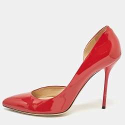 Gucci Red Patent Leather Pointed Toe D'orsay Pumps Size 42