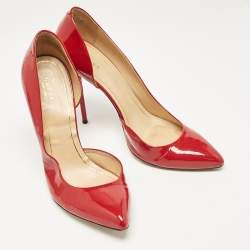 Gucci Red Patent Leather Pointed Toe D'orsay Pumps Size 42