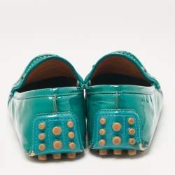 Gucci Green Patent Leather Slip On Loafers Size 38