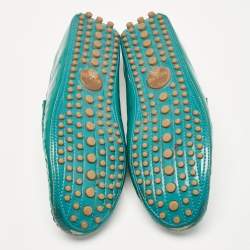 Gucci Green Patent Leather Slip On Loafers Size 38