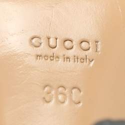 Gucci White Leather Web Chain Embellished Slingback Pumps 36
