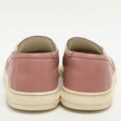 Gucci Mauve Microguccissima Leather Slip On Sneakers Size 37.5