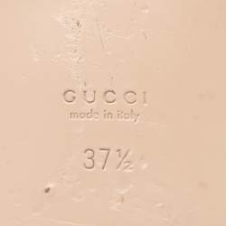 Gucci Brown Leather Interlocking G Flat Slides Size 37.5