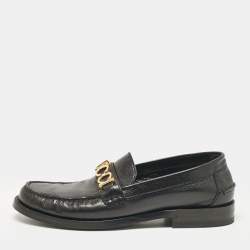 Pre Owned Gucci Black Leather Cara Loafers Size 40
