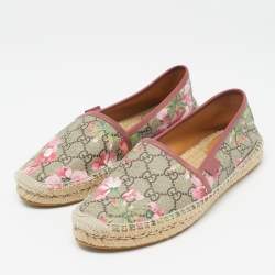 مملوكة مسبقًا Gucci Multicolor GG Supreme Blooms Canvas Espadrille Flats Size 38
