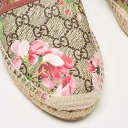 مملوكة مسبقًا Gucci Multicolor GG Supreme Blooms Canvas Espadrille Flats Size 38