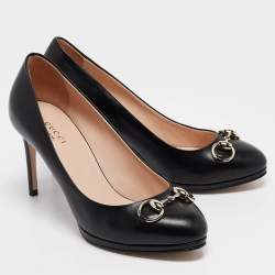 Gucci Black Leather Jolene Pumps Size 37.5