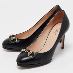 Gucci Black Leather Jolene Pumps Size 37.5