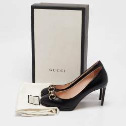 Gucci Black Leather Jolene Pumps Size 37.5