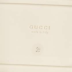 Pre Owned Gucci White/Beige GG Supreme Canvas Platform Sandals Size 39