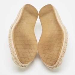 Gucci Cream Canvas GG Espadrille Flats 40.5