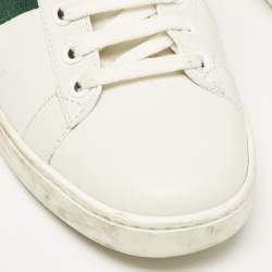 Gucci White Leather Bee Embroidered Ace Low Top Sneakers Size 37.5