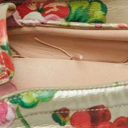 Gucci Multicolor Floral Print Coated Canvas Slip On Sneakers Size 39.5