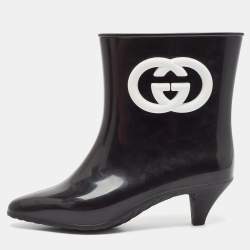 Gucci Black Rubber Ankle Length Boots Size 38