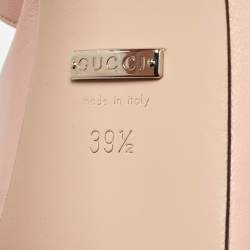 Pre Owned Gucci Pink Leather GG Stud Malaga Platform Sandals Size 39.5
