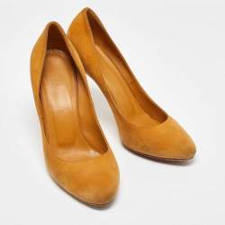 Gucci Mustard Yellow Suede Round Toe Pumps Size 39