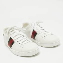 Gucci White Leather Web Ace Sneakers Size 39.5