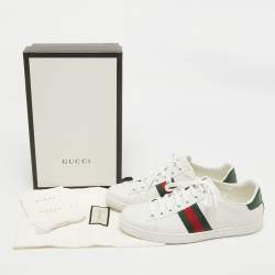 Gucci White Leather Web Ace Sneakers Size 39.5