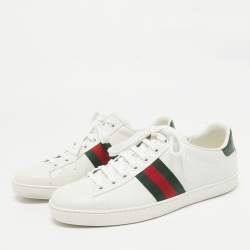 Gucci White Leather Web Ace Sneakers Size 39.5