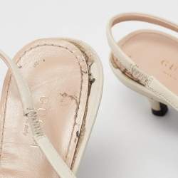 مملوكة مسبقًا Gucci Cream Leather Horsebit Slingback Pumps Size 40