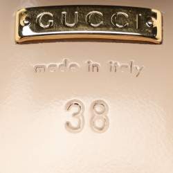 مملوكة مسبقًا Gucci Black Leather GG Marmont Ankle Strap Sandals 38