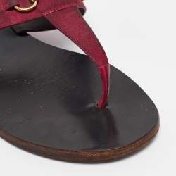 Gucci Pink Suede Horsebit Thong Flats Size 37