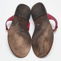 Gucci Pink Suede Horsebit Thong Flats Size 37