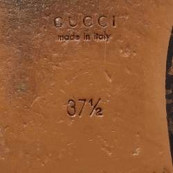 Gucci Black Leather Princetown Flat Mules Size 37.5  