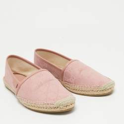 Gucci Pink GG Canvas Espadrille Flats Size 37