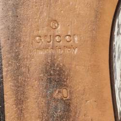 Gucci White/Grey Snakeskin Fur Horsebit Flat Mules Size 40