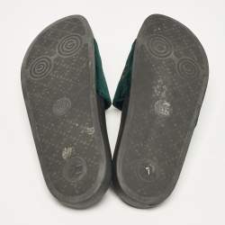 Gucci Green Velvet Embroidered L'aveugle Par Amour Slides Size 39