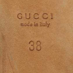 Pre Owned Gucci Black Leather Peep Toe Pumps Size 38