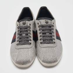 Gucci Silver Glitter Bambi Low Top Sneakers Size 38