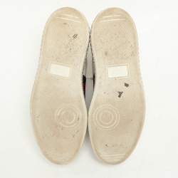 Gucci White Leather And Bee Web Detail New Ace Crystal Embellished Platform Sneakers Size 37