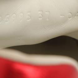 Gucci White Leather And Bee Web Detail New Ace Crystal Embellished Platform Sneakers Size 37
