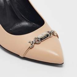 Gucci Beige Leather Molaita Pumps Size 37.5