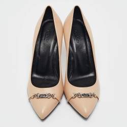 Gucci Beige Leather Molaita Pumps Size 37.5