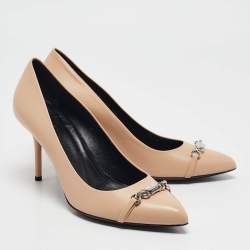Gucci Beige Leather Molaita Pumps Size 37.5