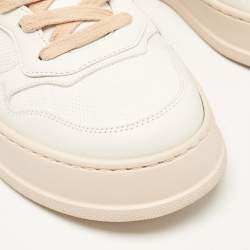 Gucci White Jumbo GG Embossed Leather Low Top Sneakers Size 39