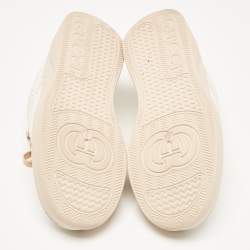 Gucci White Jumbo GG Embossed Leather Low Top Sneakers Size 39