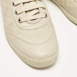 Gucci Cream Microguccissima Leather High Top Sneakers Size 37