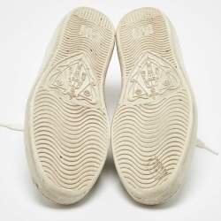 Gucci White Leather Bee Embroidered Ace Low Top Sneakers Size 38