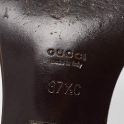 مملوكة مسبقًا Gucci White Leather Strappy Block Heel Slingback Sandals Size 37.5