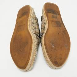 Pre Owned Gucci Brown/Beige GG Supreme Canvas Printed Bee Espadrille Flats Size 39