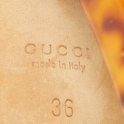 Pre Owned Gucci Metallic Leather Orchid Twist Sandals Size 36